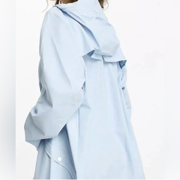 NWT Rains Hooded Jacket Sky Color Size L - Picture 10 of 10